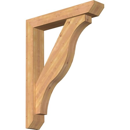 Ekena Millwork Funston Slat Smooth Bracket w/ Offset Brace, Western Red Cedar, 5 1/2"W x 30"D x 38"H BKT0604X30X38FST06SWR
